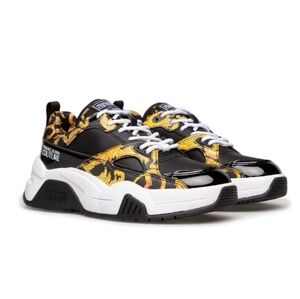Versace Jeans Couture Women's Black and Gold Athletic Shoes